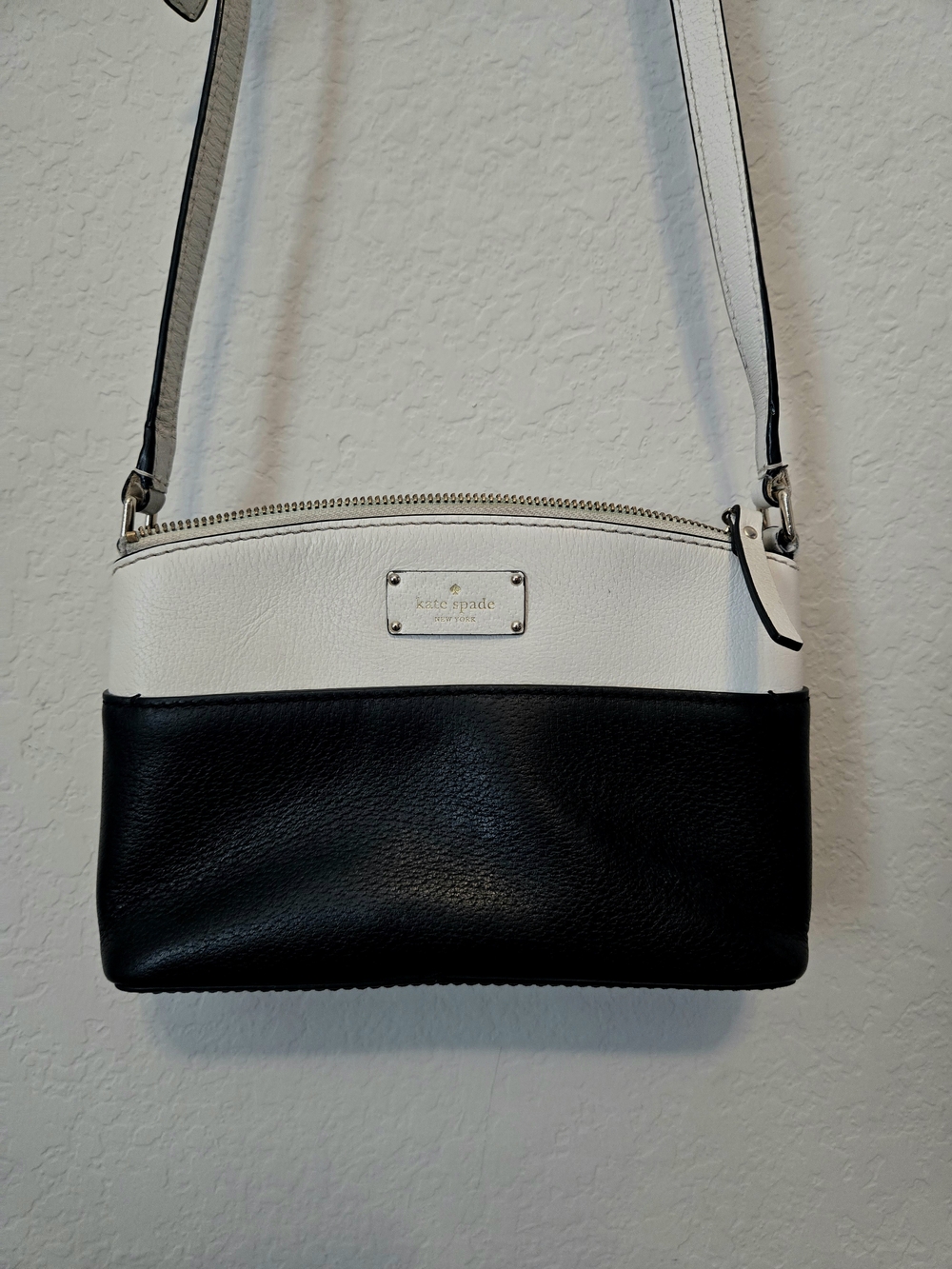 kate spade Black and White Two-Tone Leather Crossbody